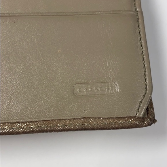 Coach Metallic Gold Leather Turnlock Clutch Wallet - Picture 11 of 15